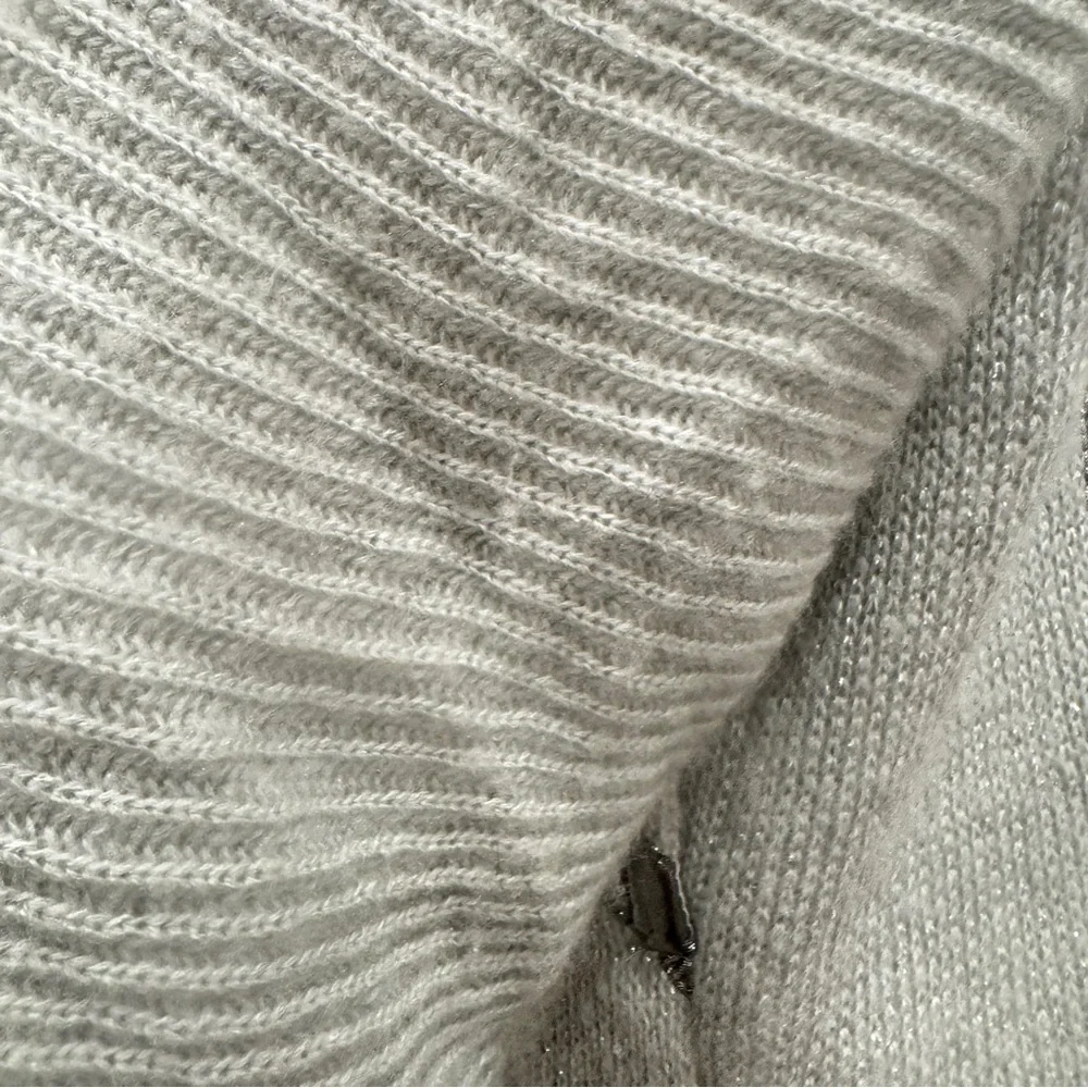 Vintage Pioneer Wear Knit Coat Womens 10 Gray Metallic Striped Long Length - Picture 10 of 10